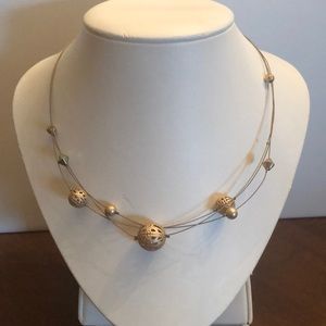 Gold large bead necklace
